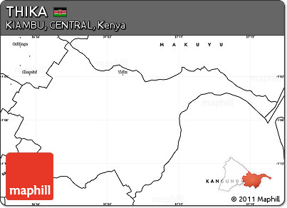 Blank Simple Map of THIKA