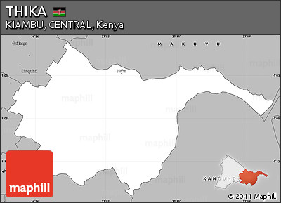 Gray Simple Map of THIKA