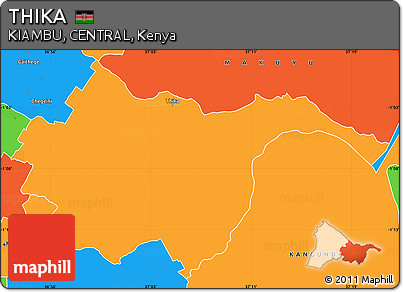 Political Simple Map of THIKA