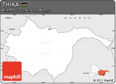 Silver Style Simple Map of THIKA