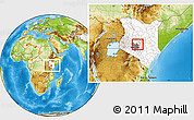 Physical Location Map of MT. KENYA, highlighted country, highlighted grandparent region, within the entire country