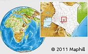 Physical Location Map of MT. KENYA, highlighted country, highlighted parent region