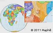 Political Location Map of MT. KENYA, highlighted parent region, highlighted grandparent region