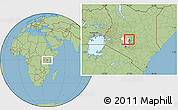 Savanna Style Location Map of MT. KENYA, highlighted parent region, highlighted grandparent region