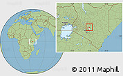 Savanna Style Location Map of MT. KENYA, highlighted parent region