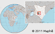 Gray Location Map of MWEA, highlighted country, highlighted grandparent region, within the entire country