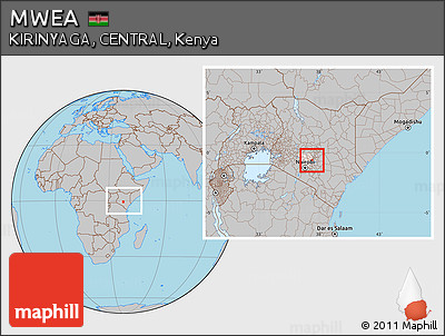 Gray Location Map of MWEA, highlighted grandparent region, within the entire country