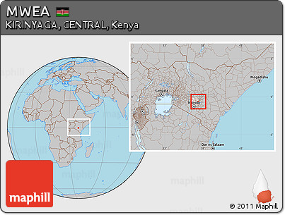 Gray Location Map of MWEA, highlighted grandparent region, within the entire country