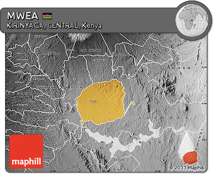 Physical Map of MWEA, desaturated
