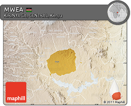 Physical Map of MWEA, lighten