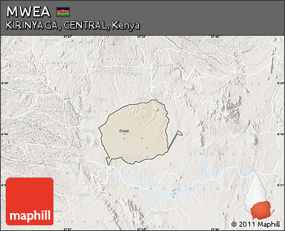 Shaded Relief Map of MWEA, lighten