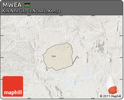 Shaded Relief Map of MWEA, lighten