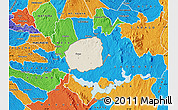Shaded Relief Map of MWEA, political outside
