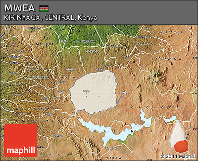 Shaded Relief Map of MWEA, satellite outside