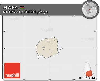 Shaded Relief Map of MWEA, single color outside