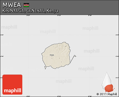 Shaded Relief Map of MWEA, single color outside