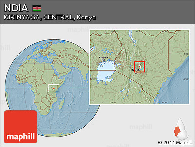 Savanna Style Location Map of NDIA, highlighted parent region, hill shading