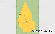 Savanna Style Simple Map of KIRINYAGA, single color outside