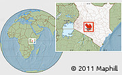 Savanna Style Location Map of CENTRAL, highlighted country, hill shading