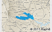 Political Map of KIHARU, shaded relief outside