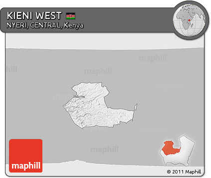 Gray 3D Map of KIENI WEST, single color outside