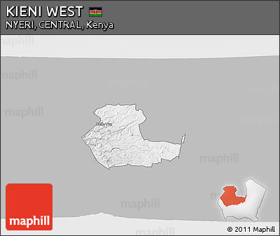 Gray 3D Map of KIENI WEST, single color outside