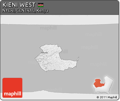 Gray 3D Map of KIENI WEST, single color outside