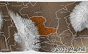 Physical 3D Map of KIENI WEST, semi-desaturated