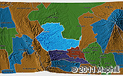 Political 3D Map of KIENI WEST, darken