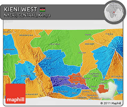 Political 3D Map of KIENI WEST
