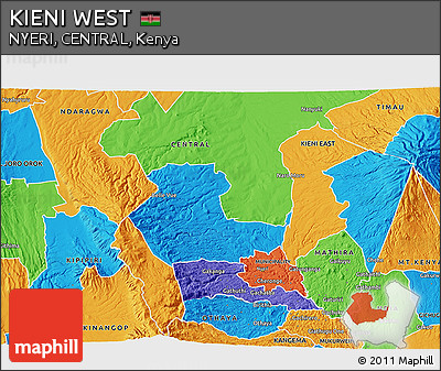 Political 3D Map of KIENI WEST