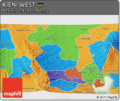 Political 3D Map of KIENI WEST
