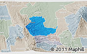 Political 3D Map of KIENI WEST, lighten, semi-desaturated