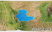 Political 3D Map of KIENI WEST, satellite outside