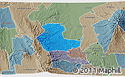 Political 3D Map of KIENI WEST, semi-desaturated