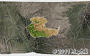 Satellite 3D Map of KIENI WEST, darken, semi-desaturated