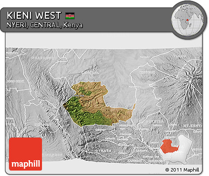 Satellite 3D Map of KIENI WEST, lighten, desaturated