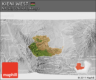 Satellite 3D Map of KIENI WEST, lighten, desaturated