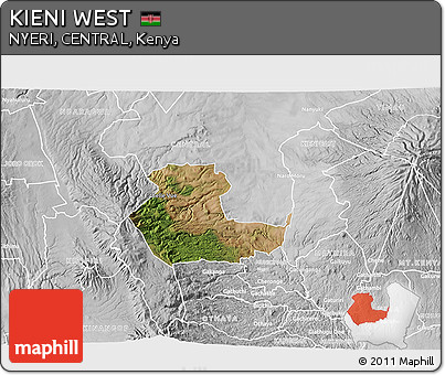 Satellite 3D Map of KIENI WEST, lighten, desaturated