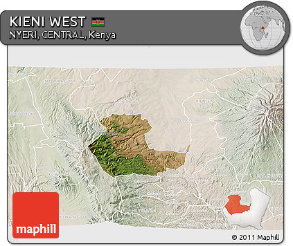 Satellite 3D Map of KIENI WEST, lighten