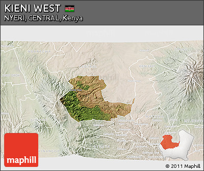 Satellite 3D Map of KIENI WEST, lighten