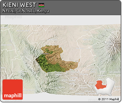 Satellite 3D Map of KIENI WEST, lighten