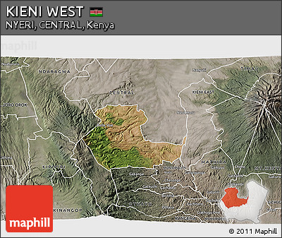Satellite 3D Map of KIENI WEST, semi-desaturated