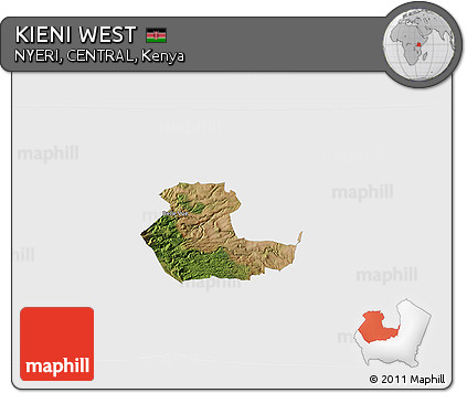 Satellite 3D Map of KIENI WEST, single color outside