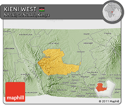 Savanna Style 3D Map of KIENI WEST