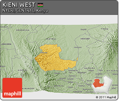 Savanna Style 3D Map of KIENI WEST