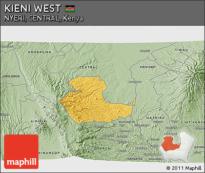 Savanna Style 3D Map of KIENI WEST