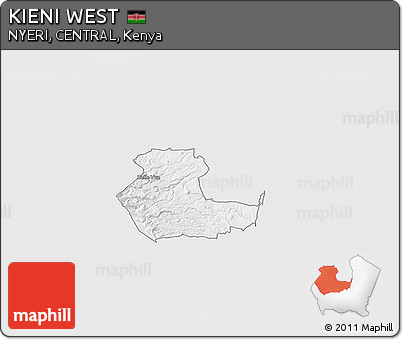 Silver Style 3D Map of KIENI WEST, single color outside