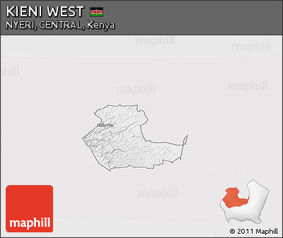 Silver Style 3D Map of KIENI WEST, single color outside