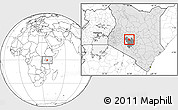Blank Location Map of KIENI WEST, highlighted country, highlighted grandparent region